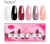 Clou Beaute 8ml Gift Set Kit UV LED Gel Varnish Soak Off Nail Art Gel Nail Polish Pure Nail Color Base Coat No Wipe Top Coat