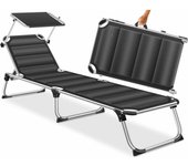 Respaldo Ajustable, ergonómico | Silla portátil | Tumbona de Playa Azul petróleo