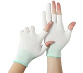 Protection Sun Protection Outdoor Cycling Solid Color Men Nylon Gloves Show Two Fingers Touch Screen Gloves Anti-skid Mittens