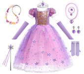 Princess dress for girls summer fantasy party clothes Aurora Rapunzel Cinderella Sleeping Beauty Carnival Christmas costume