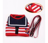 Arnés para perros, conjunto de correa de estilo marino suave y transpirable para perros pequeños y medianos, Collar para cachorros, correa para el pecho para perros y gatos