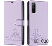 Carcasa De La Billetera Vivo Iqoo Y55s Y55 Y75 T1 U5 U5e Y70s Y30 Y33e Y56 Y16 Y02s 2023 4G 5G 2023 Funda De Piel De Gatito