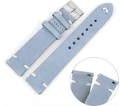 Correa de reloj de cuero de gamuza 18mm 20mm 22mm 24mm correa de reloj azul claro pulsera de repuesto correa de reloj de costura hecha a mano