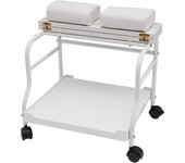 Beauty Salon Nail Or Foot Bath Spa Portable Trolley, Floor-Standing Footrest Stand Cart with Wheels & Rack, (White)