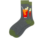 Funny men's socks red wine pocket watch beer pattern in tube socks