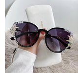 Gafas de sol para mujer, nueva moda anti-ultravioleta, diamantes de imitación, cara grande, gafas de sol finas, gafas de celebridades de Internet