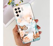 For Oppo A94 4G 5G Phone Case Soft TPU Transparent Slim Back Cover For Oppo A94 5G CPH2211 OppoA94 CPH2203 Silicone Flower Coque