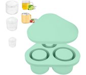 Silicone Ice Cube Tray with Lid - Triangle Shape, Green, BPA-Free, Flexible and Durable, Perfect for Stanley Cups, Cocktails, and Cold Drinks - 7.3x20.5x20.5cm