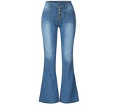 Women's multi-color high waisted flared pants