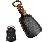 Handmade Genuine Leather Car Key Fob Case Cover Bag Protector Suitable For Cadillac Key Fob Cover Case ATS XTS XT5 XT4 CT6 XT6