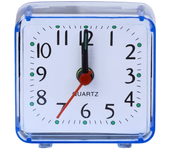 Mini reloj despertador cuadrado, silencioso, analógico, sin tic-tac, funciona con pilas, accesorio para regalo cumpleaños y
