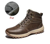 botas cálidas de invierno para hombre, botas de nieve de piel auténtica para hombre, botines de trabajo impermeables hechos a mano, zapatos altos para hombre