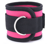 Adjustable D-Ring Ankle Strap Buckle Body Building Resistance Band Gym Multi Thigh Leg Cuffs Power Weight Lifting Fitness Rope Rose Red