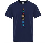 Nine Planets Mens T-Shirt Universe Solar System Men Tops Brand Short Sleeves O-Neck T Shirt Planets Colour Vintage Tee Shirt