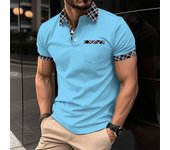 Men's summer polo shirt with a pocket and collar on the chest