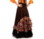 Falda Flamenca Mujer Estampado Cachemir y Lunares Medianos