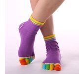 Breathable Soft Non-slip Sports Solid Color Middle Tube Hosiery Korean Style Socks Yoga Socks Women Five Finger Socks