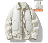 Chaqueta de plumón para hombre 2025 invierno nueva chaqueta cálida y fría chaqueta informal blanca de plumón de pato chaleco extraíble para hombre