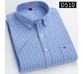 Oxford men's short sleeved informal single pocket checkered striped cotton shirt, comfortable, standard USTE