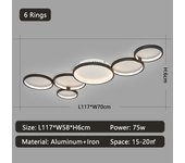 Circel Rings Modern Ceiling chandelier lights Bedroom Living room decoration indoor lighting led chandelier lighting Fixtures