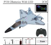 2024 Top P530 2.4G 2CH RC Airplane Raptor F22 Warplane Version LED Light With Gyroscope Toys A Gift For Boys with Easy Flying