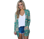 Abrigo de mujer elegante y elegante cárdigan con estampado casual para el hogar abrigo de manga larga