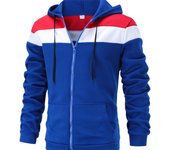 Chaqueta con capucha de bloque de Color para hombre, Sudadera con capucha informal de manga larga con cremallera, cordón y bolsillos, deportes al aire libre de primavera y otoño