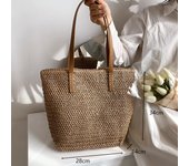 Round Straw Beach Bag Vintage Handmade Woven Shoulder Bag Raffia Circle Rattan Bags Bohemian Summer Vacation Casual Bags