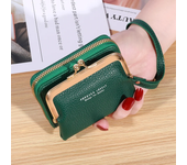 Cartera de cuero PU para mujer, Mini Cartera de diseñador de marca, bolsillo para monedas