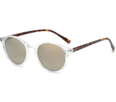Gafas de sol polarizadas redondas Retro para hombre y mujer, lentes de sol clásicas con montura de leopardo, gafas de sol negras a la moda para conducir, gafas para hombre y mujer UV400