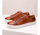 Zapatos blancos de hombre retro zapatos de placa base suave de cuero versátil
