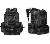 Mochila táctica 4 en 1 de 55L para hombre, bolsa deportiva Molle para exteriores, senderismo, escalada, resistente al agua