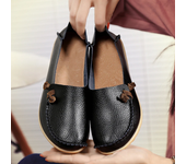 Zapatos de cuero plano para mujer, mocasines suaves, cómodos, de enfermería, de verano
