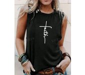 Rock Hip Hop Print Women's Tank Top Summer Street Fashion Women's Crew Neck Tank Top Everyday Casual Women's Sleeveless T-shirt