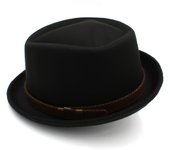 1pc Middle-aged Gentleman Curled Jazz Pork Pie Hat