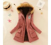 Chaqueta de algodón acolchada para mujer, abrigo informal ajustado con capucha, Parkas acolchadas, abrigo cálido, otoño e invierno, novedad de 2025