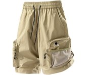 Outdoor Street Men Casual Shorts Summer Solid Loose Breathable Sports Shorts New Fashion Multiple Pockets Cargo Shorts Men