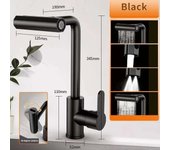 Waterfall stainless steel 360° rotating waterfall w spray head hot and cold water sink mixer kitchen faucet