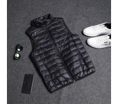 Ultra light sleeveless down vest jacket, ultra-thin warm and lightweight down vest, winter men's plus velvet vest jacket