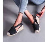 Summer Sandals 2024, Bread Braided Wedge Heels, Alpargata Sandals, Women's Plus Size Shoes, Gladiator Shoes with Disclosed Heel