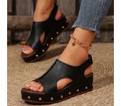 Sandalias de tacón de cuña para mujer, zapatos de moda de verano