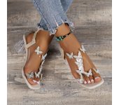Transparent Square Heel Sandals for Woman Luxury Flash Drill Summer High Heels Fashion Women's Shoes Low Heels Sandalias Size 43