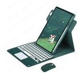 360 Rotation Keyboard Case with Pencil Holder for iPad Pro M4 11 inch 2024 Spanish keyboard with Touchpad Vertical Stand Case