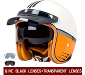 Casco de motocicleta retro de tres cuartos para hombres y mujeres, medio casco americano de crucero cálido de invierno