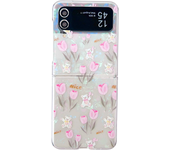 Fundas de teléfono con pulsera bonita de flores para Samsung Galaxy Z Flip6 3 4 5 funda trasera de Samsung galaxy Z Flip5 ZFlip6