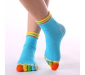 Breathable Soft Non-slip Sports Solid Color Middle Tube Hosiery Korean Style Socks Yoga Socks Women Five Finger Socks