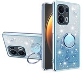 Adecuado para OPPO Reno 13 Pro 13F 12 Pro 12F 11 Pro 11F 10 Pro mujeres con cáscara de teléfono móvil , carcasa de teléfono móvil antisísmica de flores brillantes chapadas de lujo con anillo