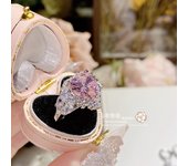 Jewelry imitation sea blue topaz colored gemstone set light luxury micro-inlaid flashing temperament ring necklace