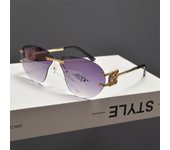 Spice girl estilo punk sin marco gafas de sol recortadas mujer hermosa europea cara redonda flor delgada gafas de sol decorativas