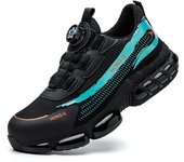 Zapatos de trabajo con botón giratorio para hombre, zapatillas de seguridad ANTIPERFORACIONES, zapatos de trabajo protectores con punta de acero